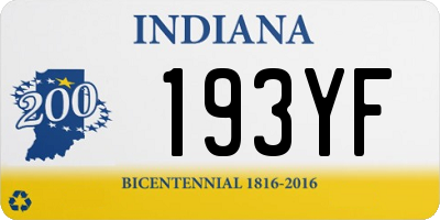 IN license plate 193YF