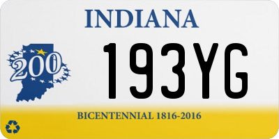 IN license plate 193YG