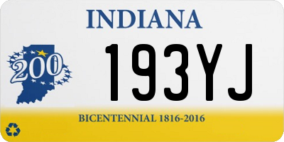 IN license plate 193YJ