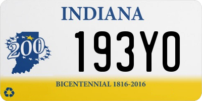 IN license plate 193YO