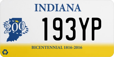 IN license plate 193YP