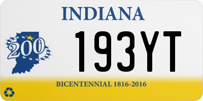 IN license plate 193YT