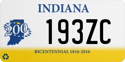 IN license plate 193ZC