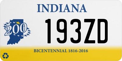 IN license plate 193ZD