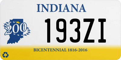 IN license plate 193ZI