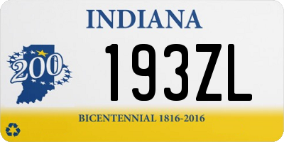 IN license plate 193ZL