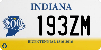 IN license plate 193ZM