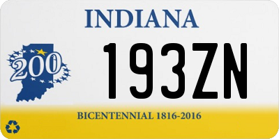 IN license plate 193ZN