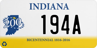 IN license plate 194A