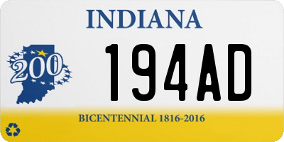 IN license plate 194AD