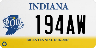 IN license plate 194AW