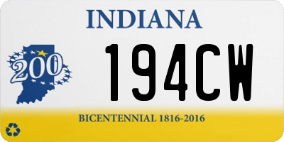 IN license plate 194CW