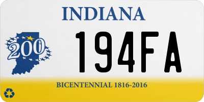 IN license plate 194FA