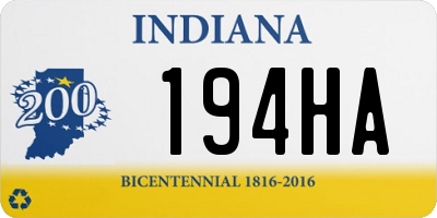 IN license plate 194HA