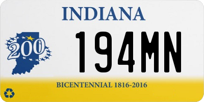 IN license plate 194MN