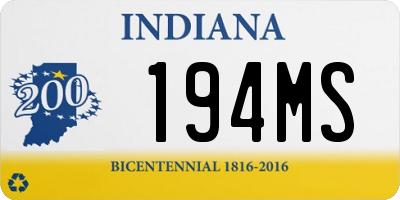 IN license plate 194MS