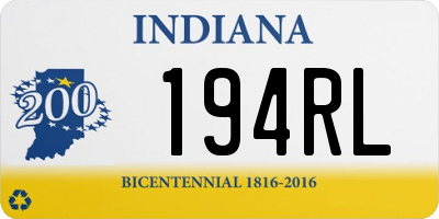 IN license plate 194RL