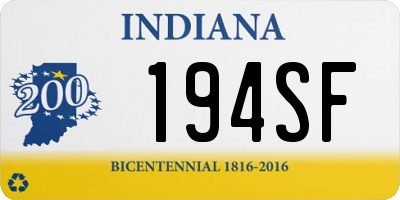 IN license plate 194SF