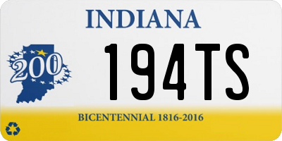 IN license plate 194TS