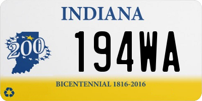 IN license plate 194WA