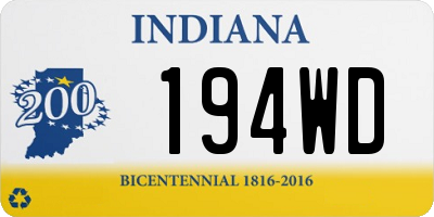 IN license plate 194WD
