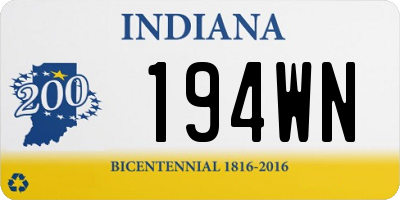 IN license plate 194WN