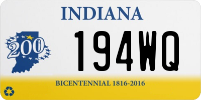 IN license plate 194WQ