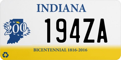 IN license plate 194ZA