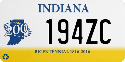 IN license plate 194ZC