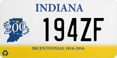 IN license plate 194ZF