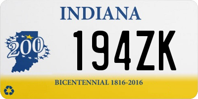 IN license plate 194ZK