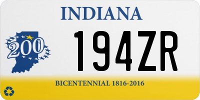 IN license plate 194ZR