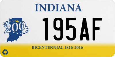 IN license plate 195AF