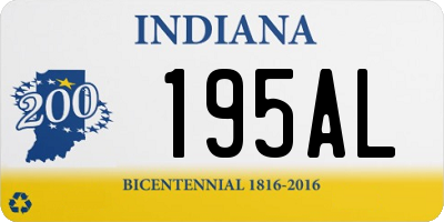 IN license plate 195AL