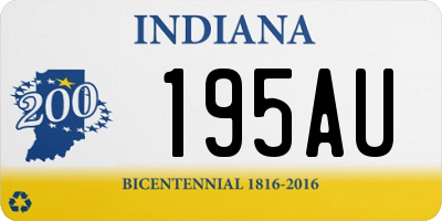 IN license plate 195AU