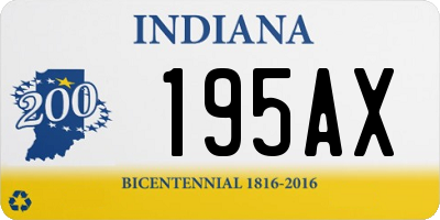 IN license plate 195AX