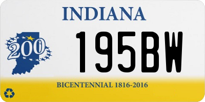 IN license plate 195BW