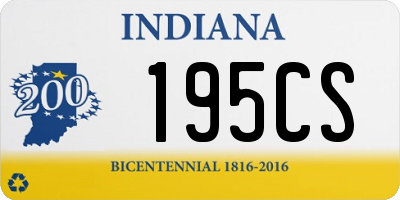 IN license plate 195CS