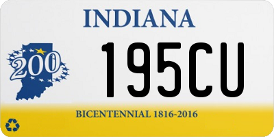 IN license plate 195CU