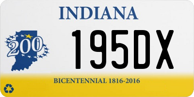 IN license plate 195DX