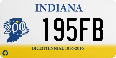 IN license plate 195FB