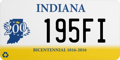 IN license plate 195FI