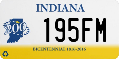 IN license plate 195FM