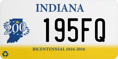 IN license plate 195FQ