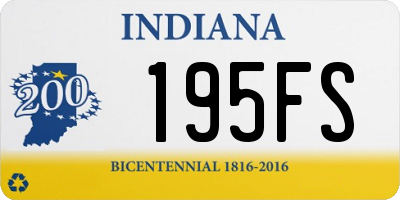 IN license plate 195FS