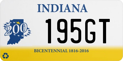 IN license plate 195GT