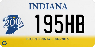 IN license plate 195HB