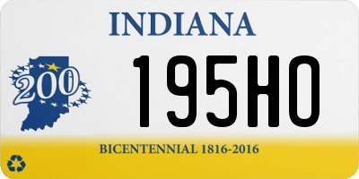 IN license plate 195HO