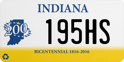 IN license plate 195HS