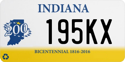 IN license plate 195KX